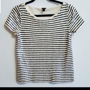 J Crew Sequined Striped Top...S